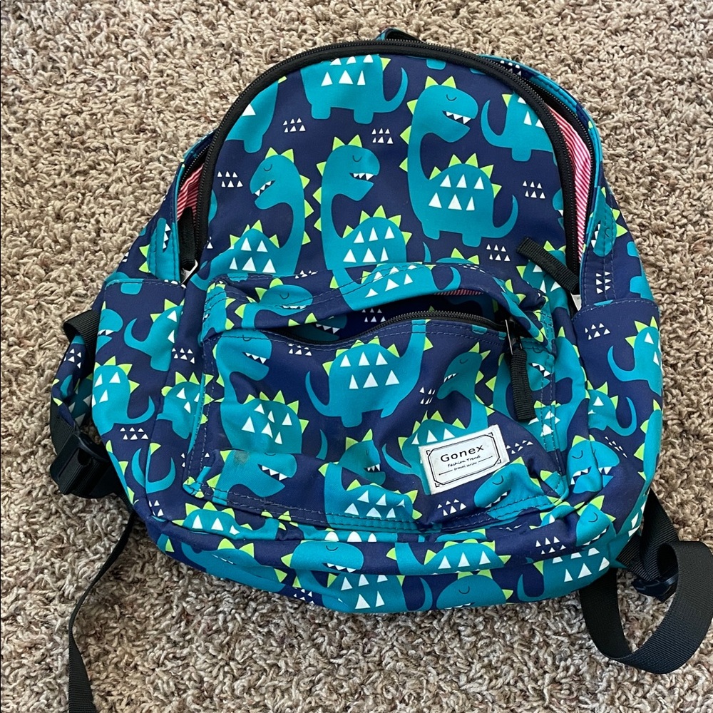 Kids Mini Toddler Dinosaur Backpack - Blue and Green